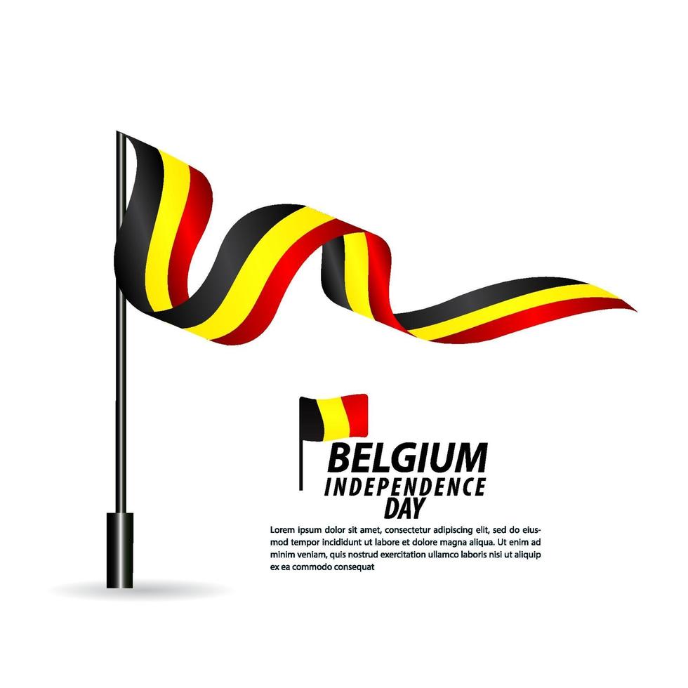 ilustração de design de modelo de vetor de celebração do dia da independência na Bélgica