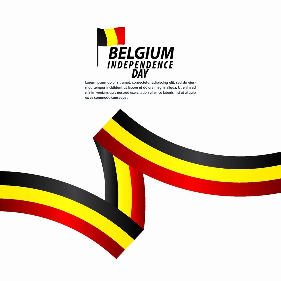 ilustração de design de modelo de vetor de celebração do dia da independência na Bélgica