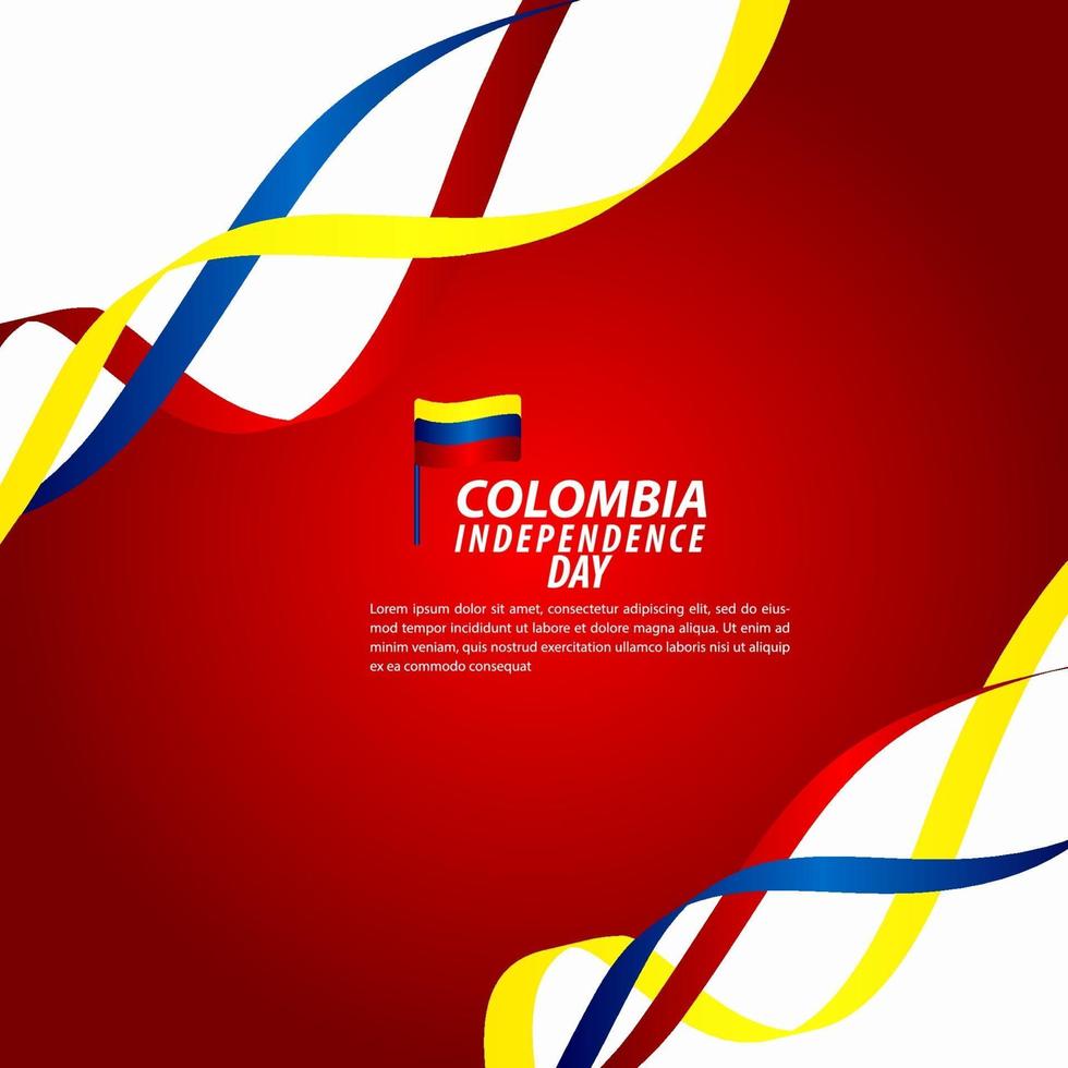 ilustração do projeto do modelo do vetor celebração do dia da independência colômbia