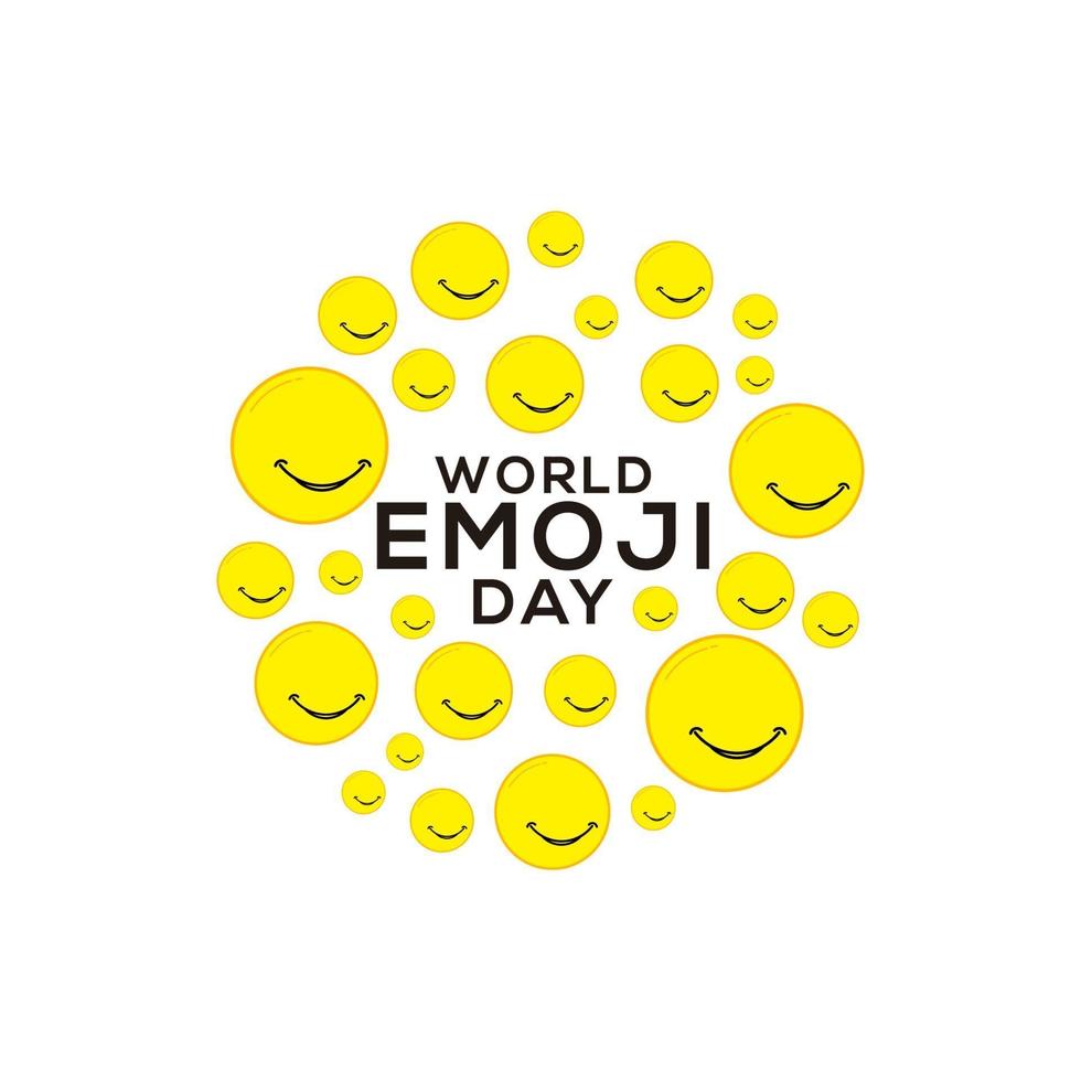 ilustração de design de modelo de vetor de celebração do dia mundial emoji