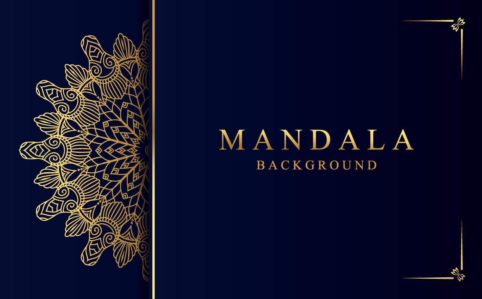 fundo de design de mandala ornamental dourado de luxo vetor