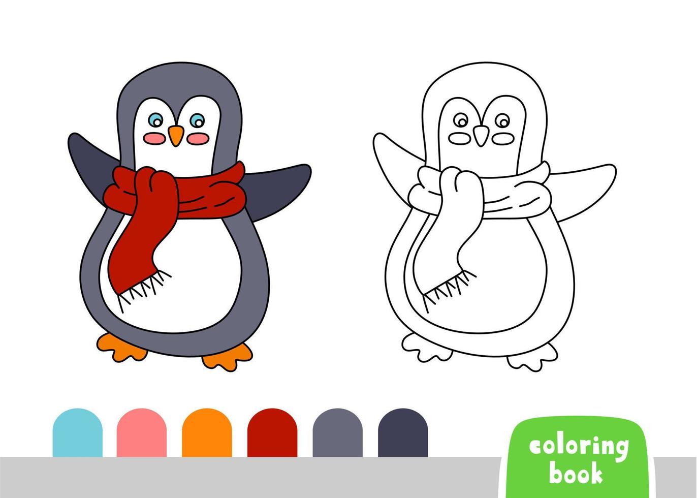 pinguim coloração livro para crianças página para livros, revistas, rabisco vetor ilustração modelo