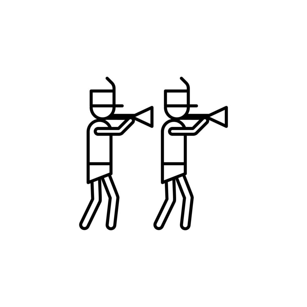 marcha banda, trombone vetor ícone ilustração