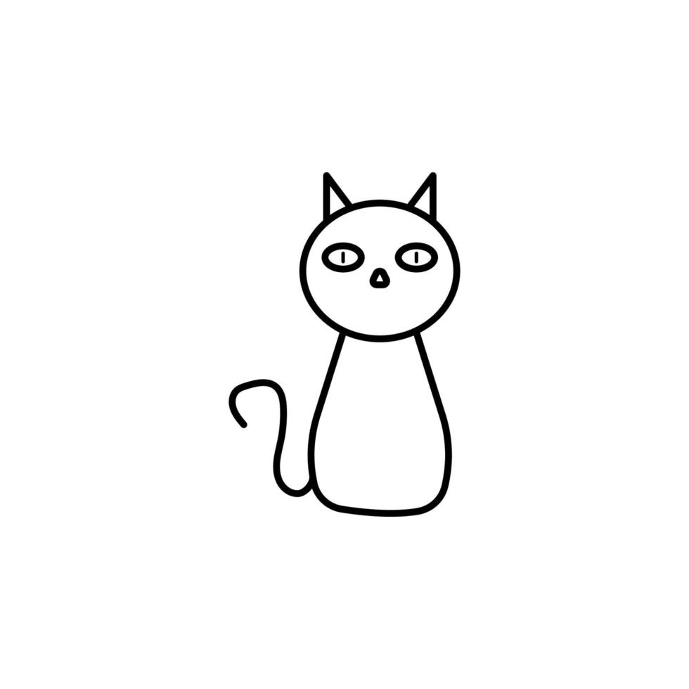 Preto gato vetor ícone ilustração