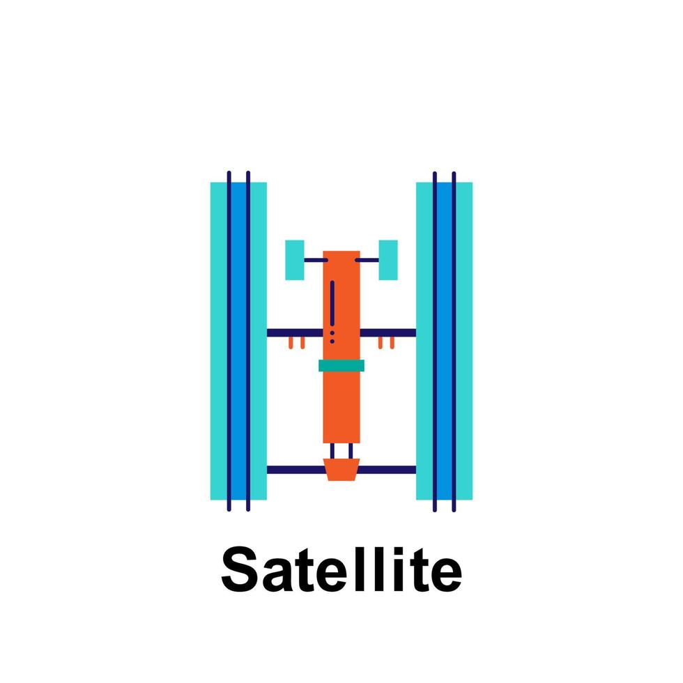 espaço, satélite cor vetor ícone ilustração