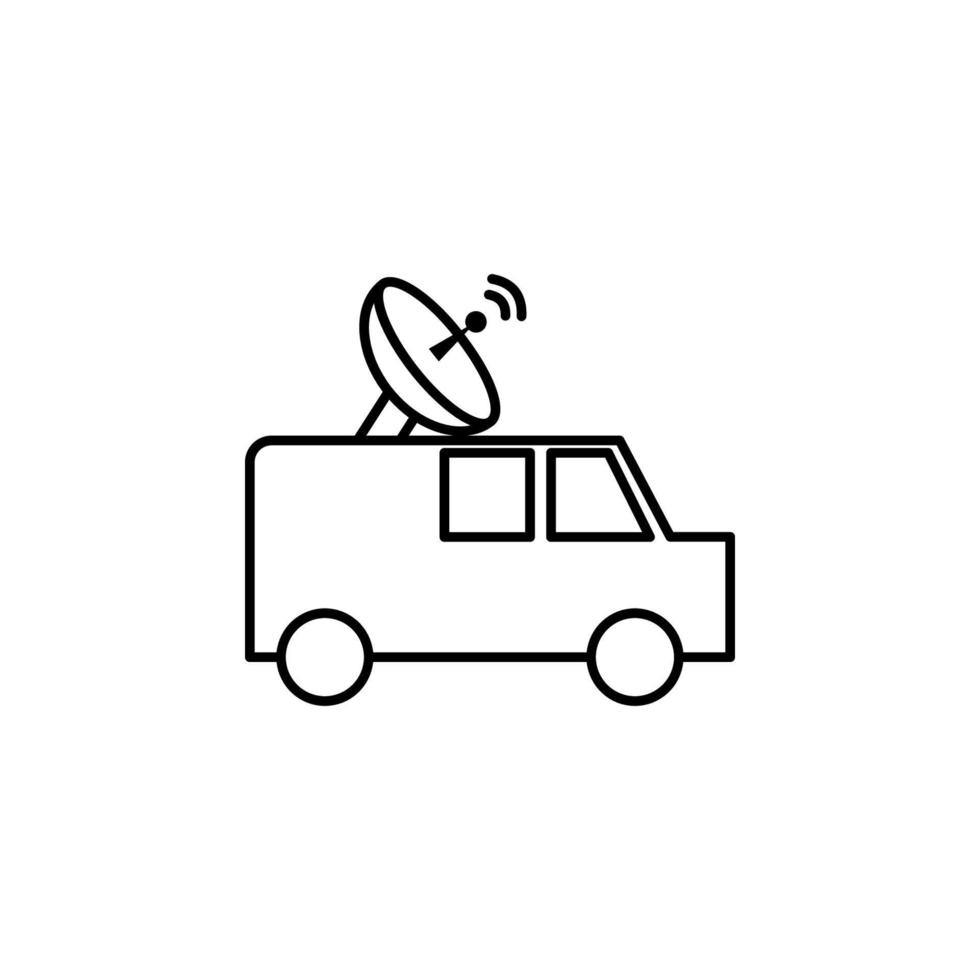 carro, antena, quadcopter zangão vetor ícone ilustração
