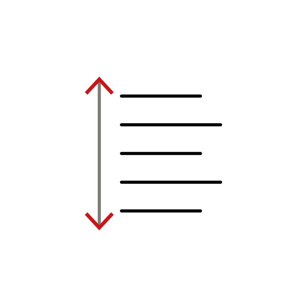 linha e parágrafo espaçamento vetor ícone ilustração