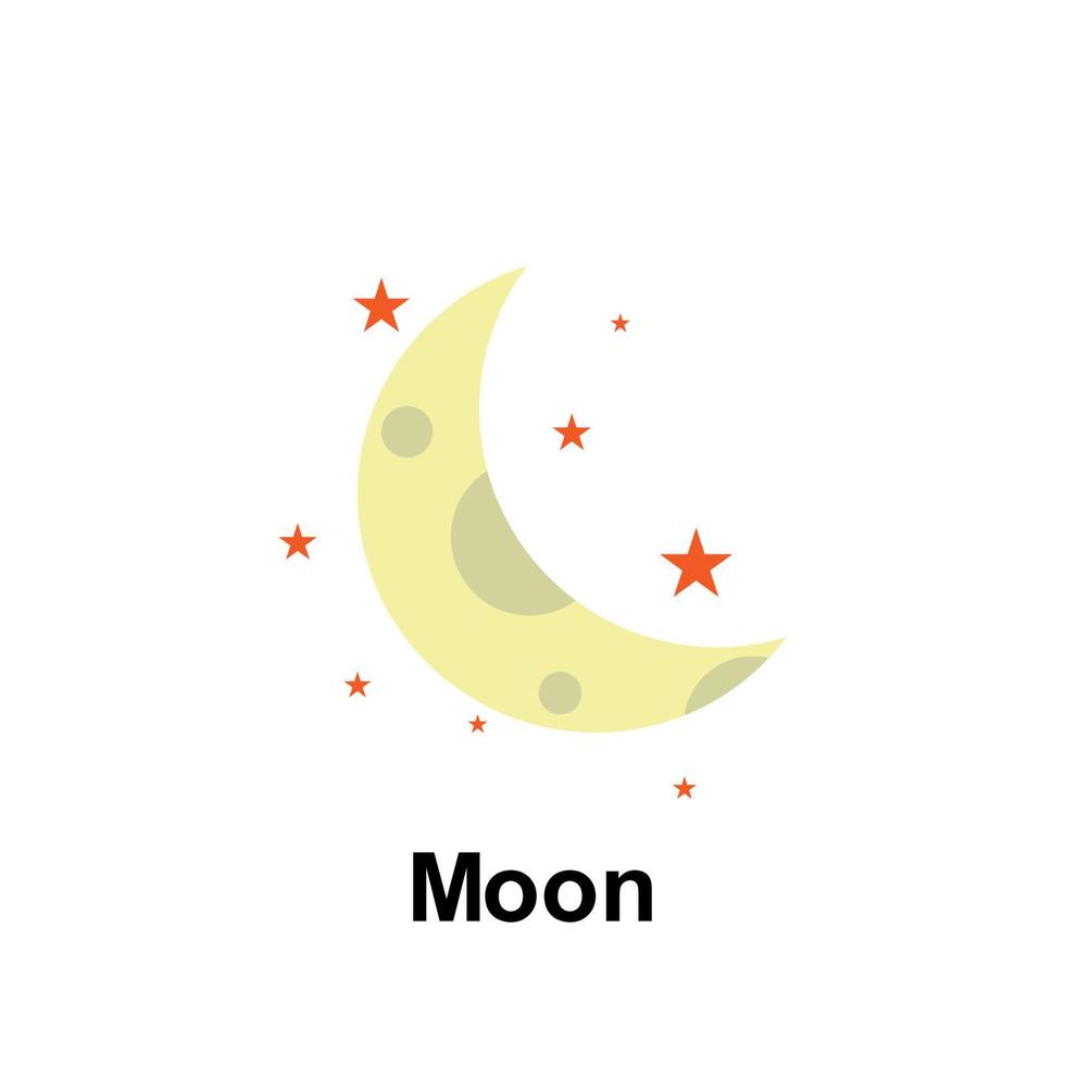 espaço, lua cor vetor ícone ilustração
