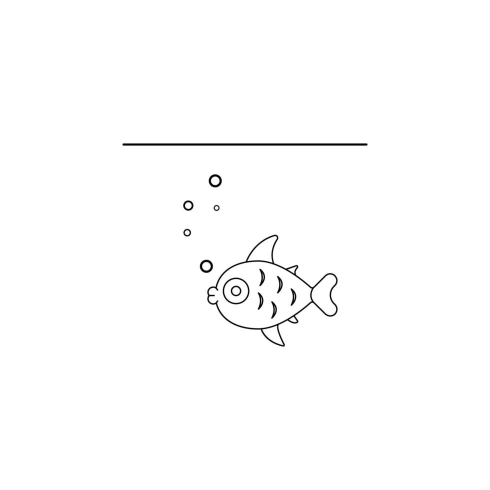 peixe debaixo água vetor ícone ilustração