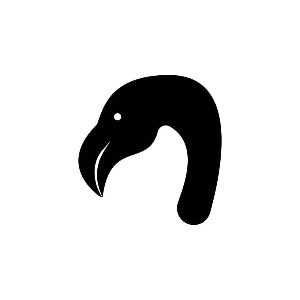 cabeça do flamingo silhueta vetor ícone ilustração
