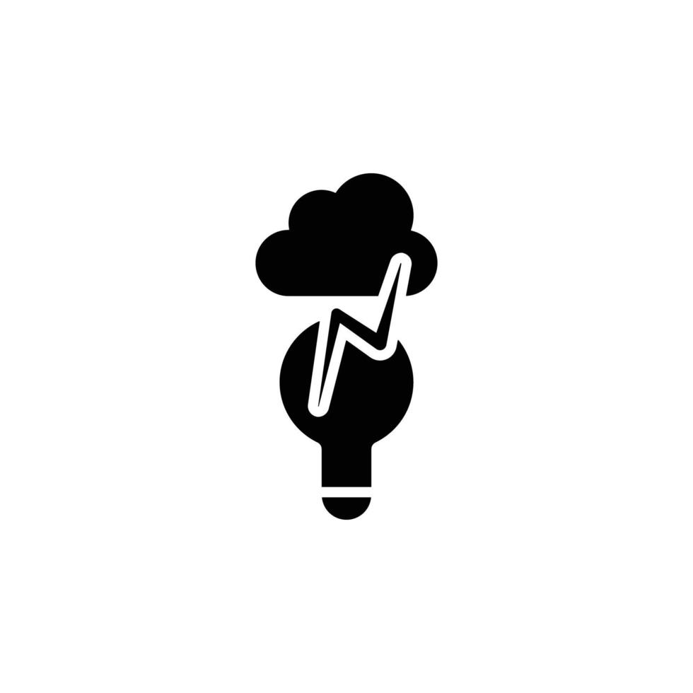uma tempestade nuvem e uma luz lâmpada vetor ícone ilustração
