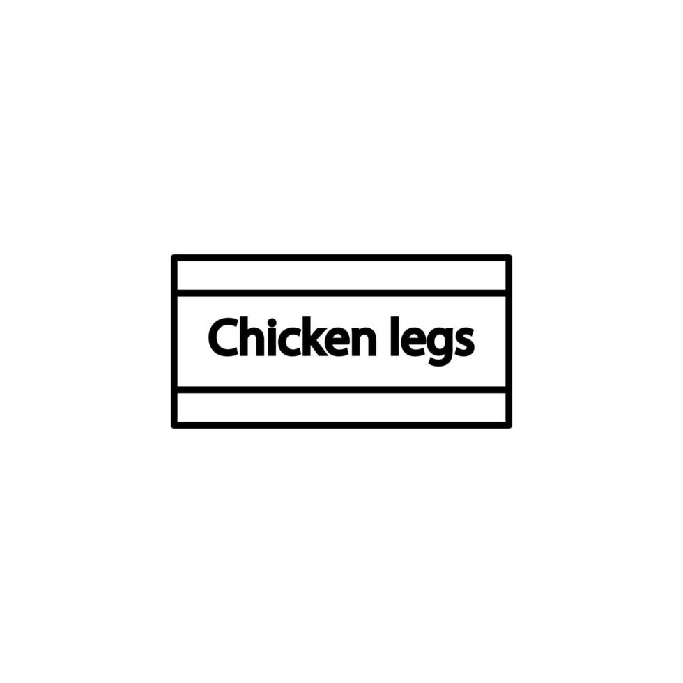 caixa do frango pernas conceito linha vetor ícone ilustração