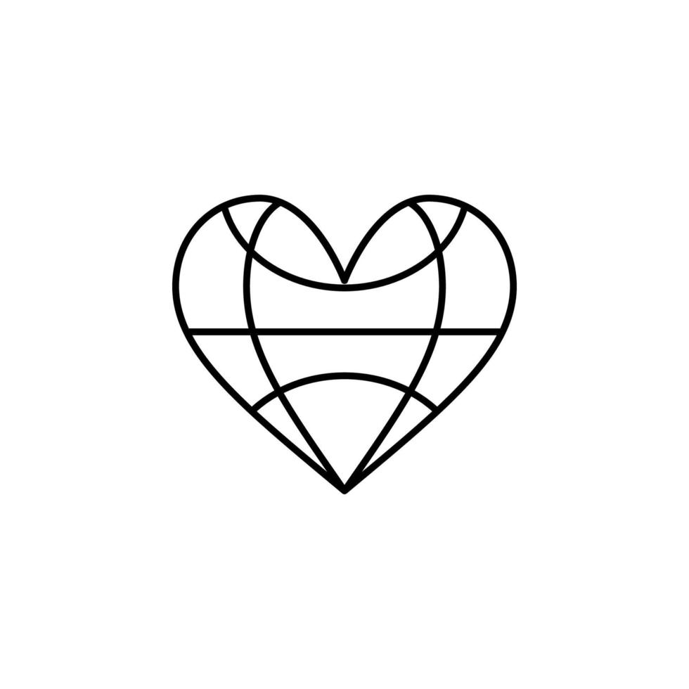 coração mundo rede vetor ícone ilustração