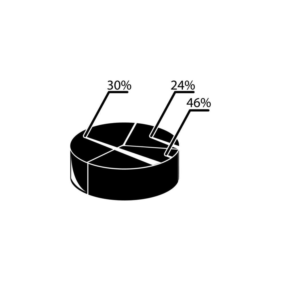 percentagens em a torta vetor ícone ilustração