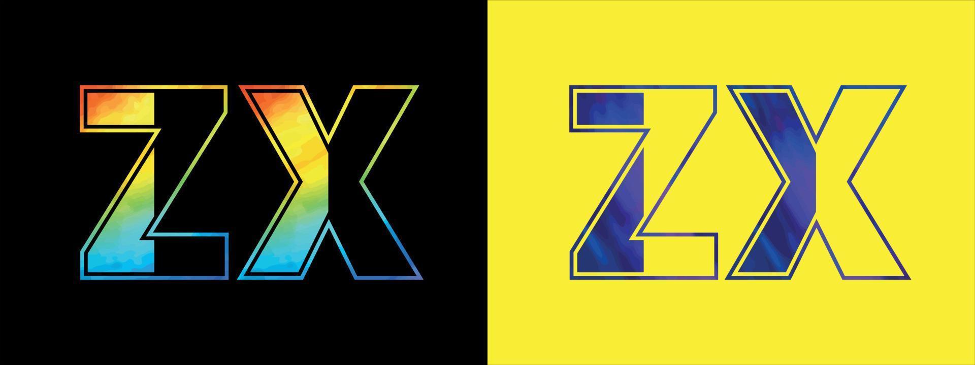 único zx carta logotipo ícone vetor modelo. Prêmio à moda alfabeto logotipo Projeto para corporativo o negócio