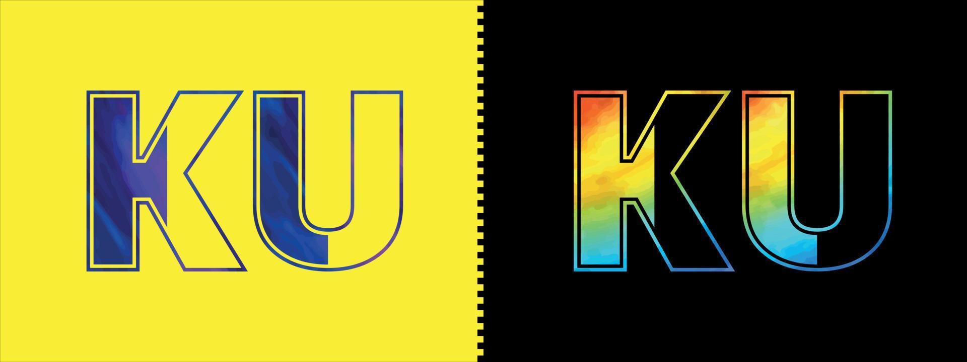 carta ku logotipo Projeto vetor modelo. criativo moderno luxuoso logótipo para corporativo o negócio identidade