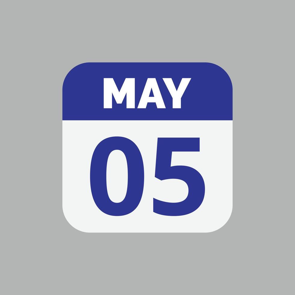 5 de maio ícone de data do calendário vetor