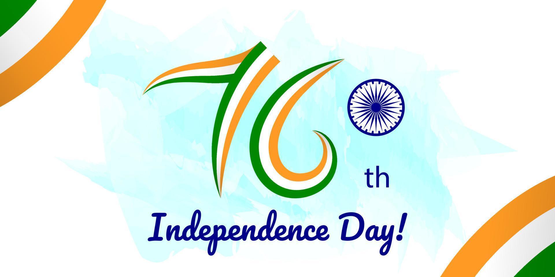 independência dia do Índia bandeira, 76º aniversário do independência do Índia, vetor bandeira, poster, convite.