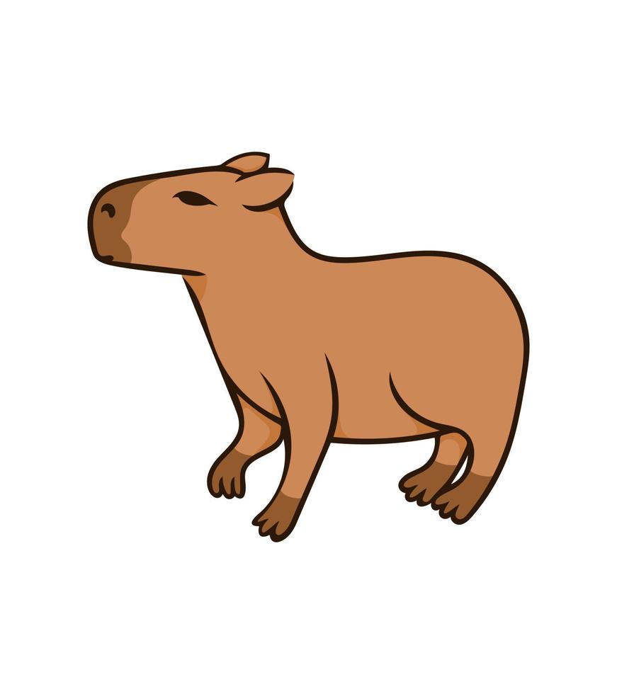 vetor imagem do fofa capivara. ilustração isolado em branco fundo. Projeto elemento para roupas cardápio Projeto papelaria cartazes. simples ilustração