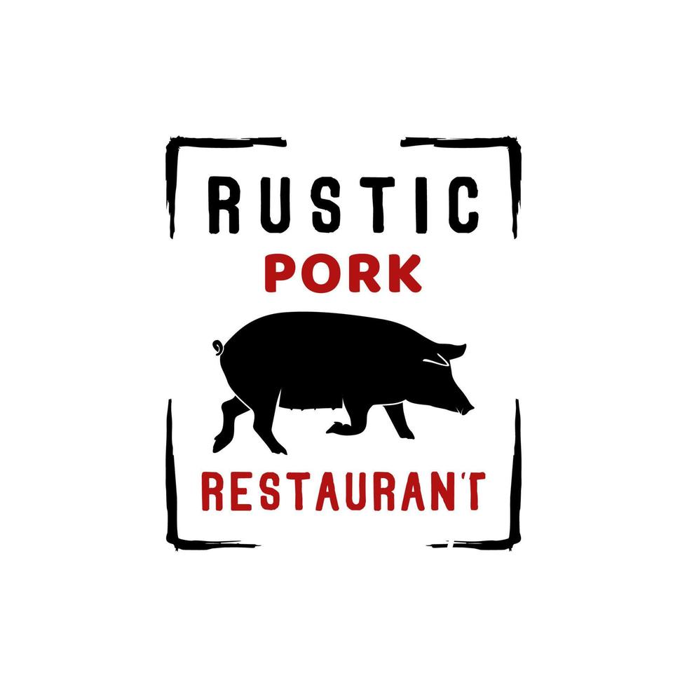 carne de porco porco gado Fazenda folheto rancho logotipo Projeto inspiração vetor