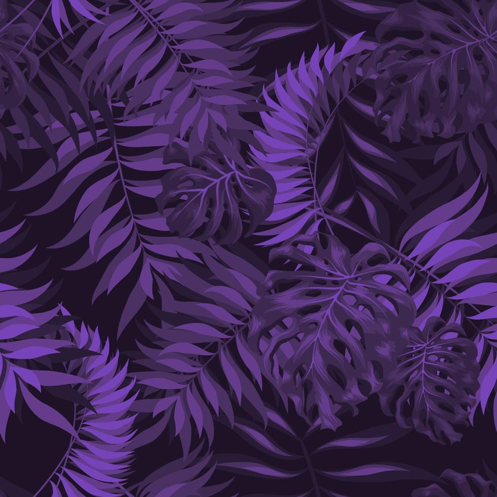 tropical fundo. azul vetor folhas, desatado padronizar ilustração.