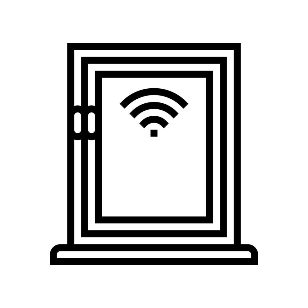 inteligente janela sensor casa linha ícone vetor ilustração