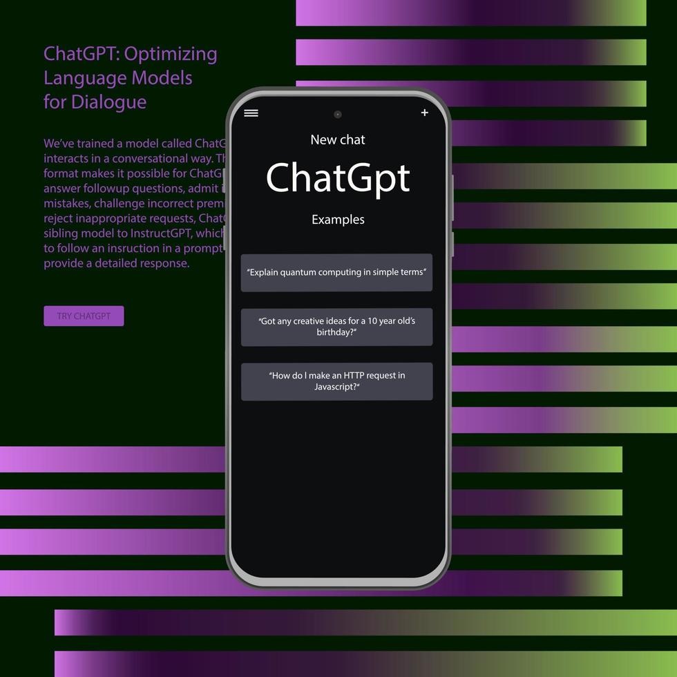 Smartphone tela com chatgpt bater papo, ai ferramenta, e artificial inteligência chatbot a partir de openai. chatgpt local. vetor