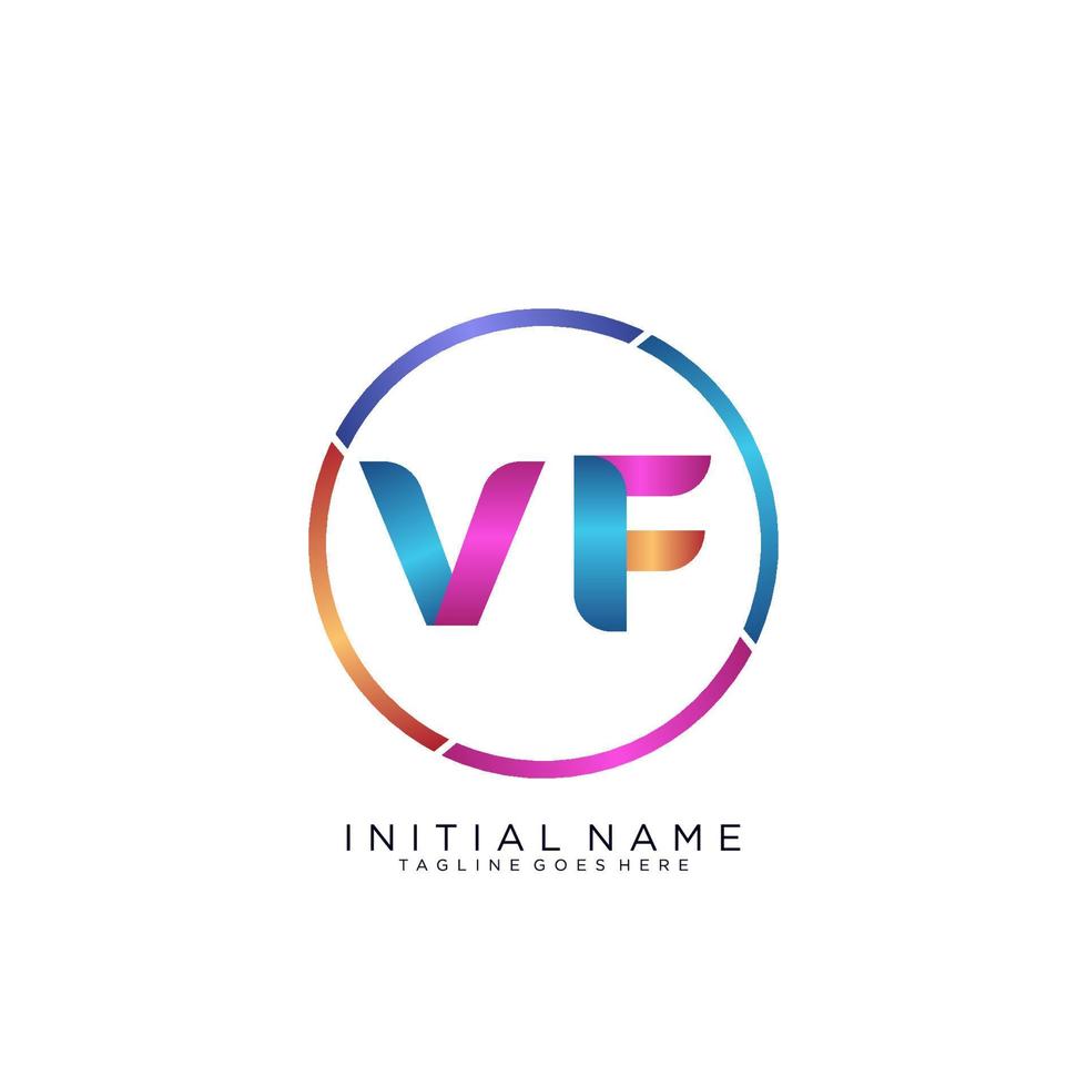 carta vf colorido logotipo Prêmio elegante modelo vetor