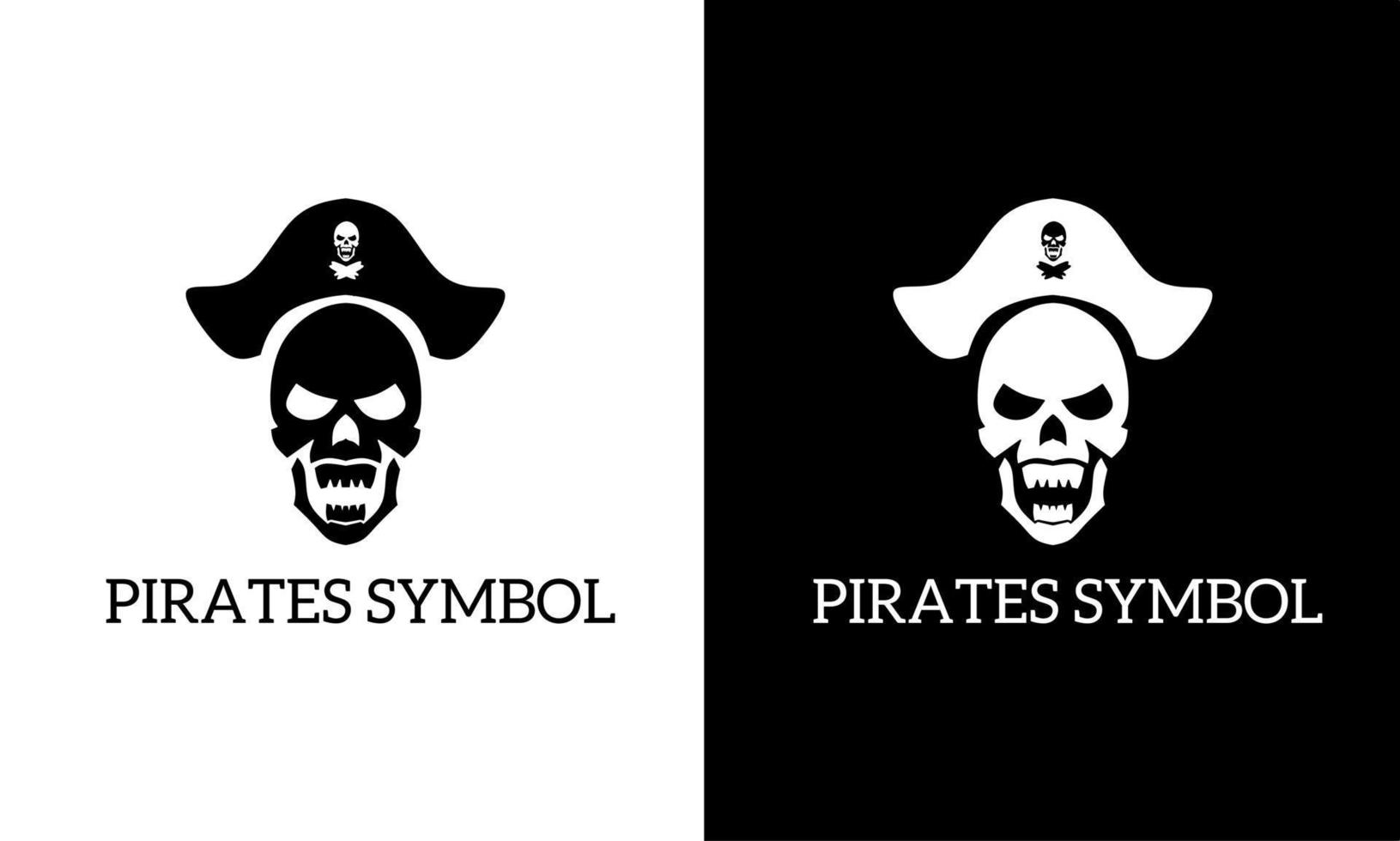 crânio cabeça logotipo modelo gráfico ilustração com pirata símbolo vetor