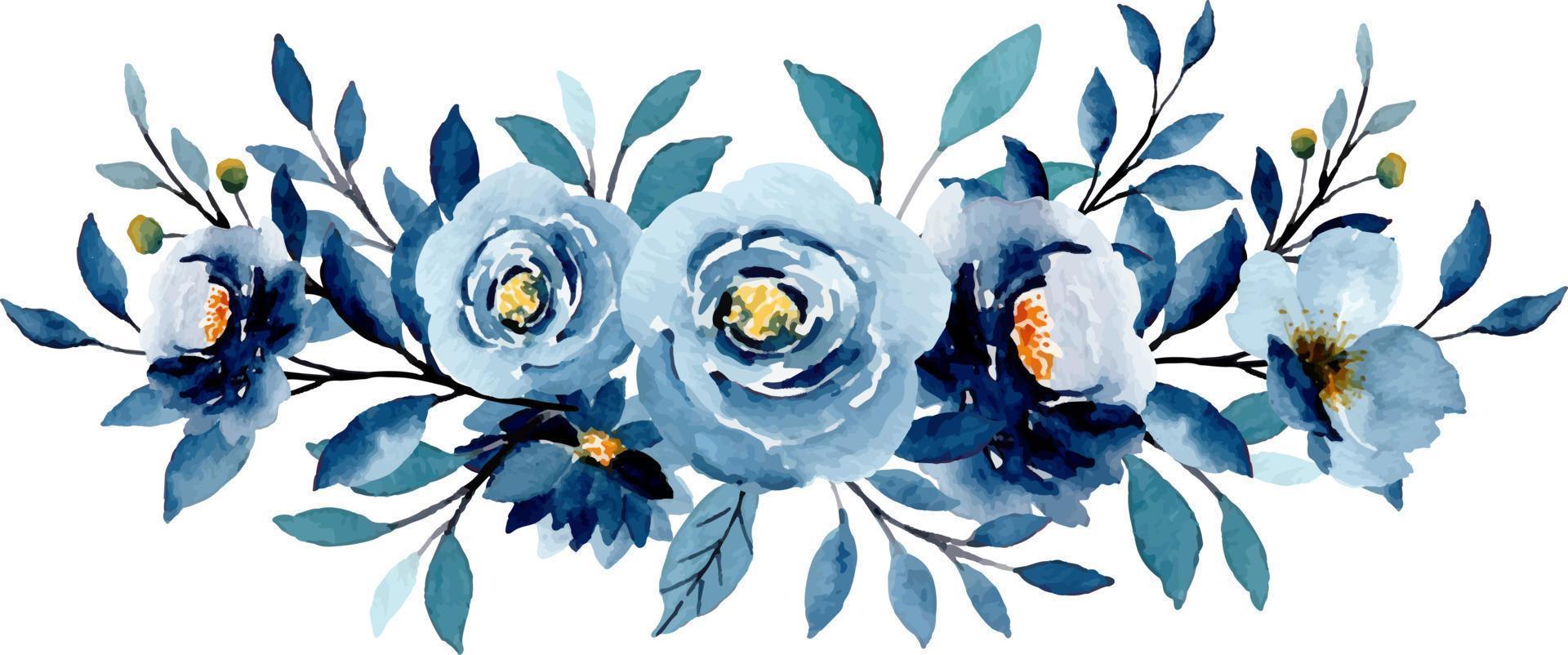 azul flor ramalhete com aguarela para fundo, casamento, tecido, têxtil, saudações, cartão, papel de parede, bandeira, adesivo, decoração etc. vetor