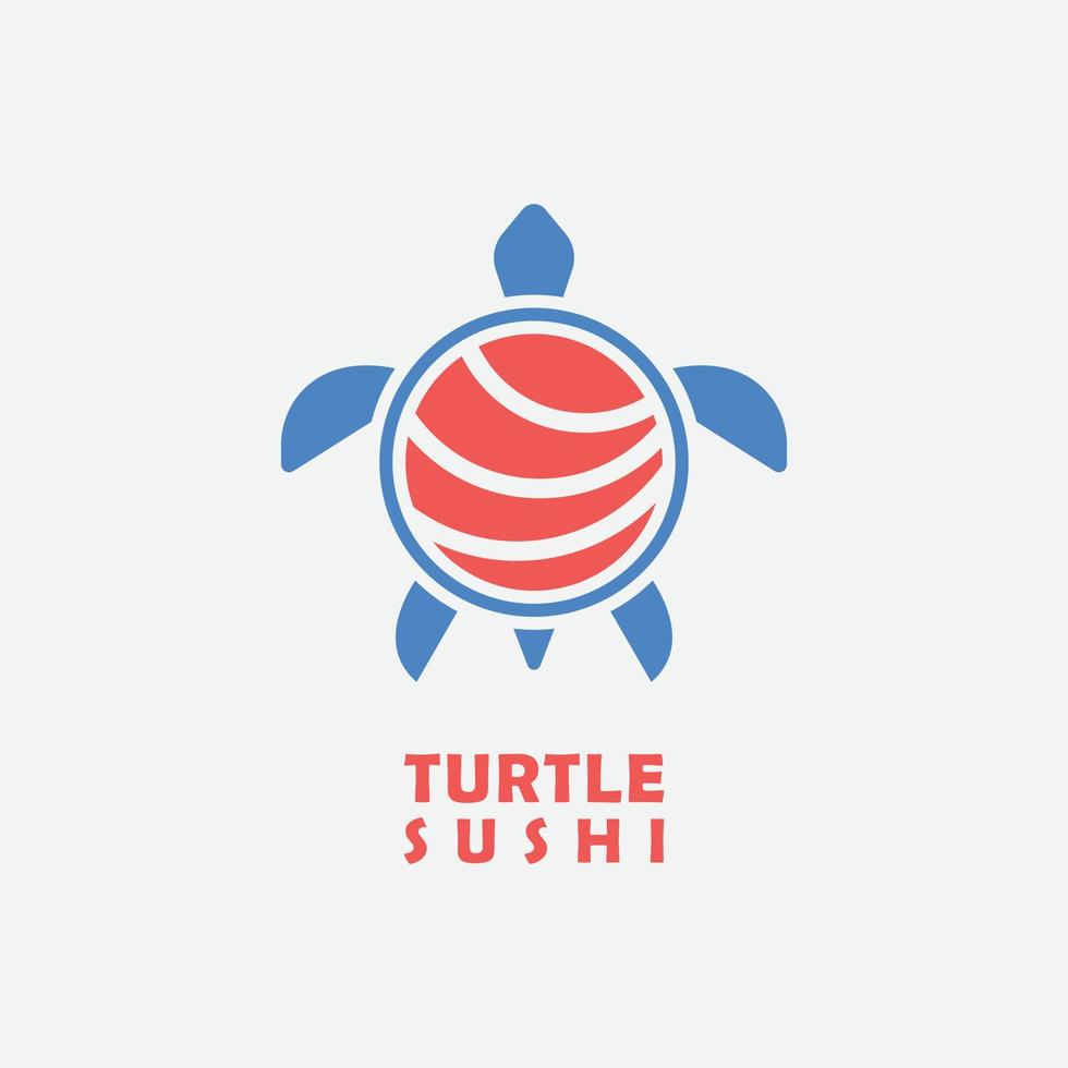 elegante tartaruga Sushi logotipo ícone vetor