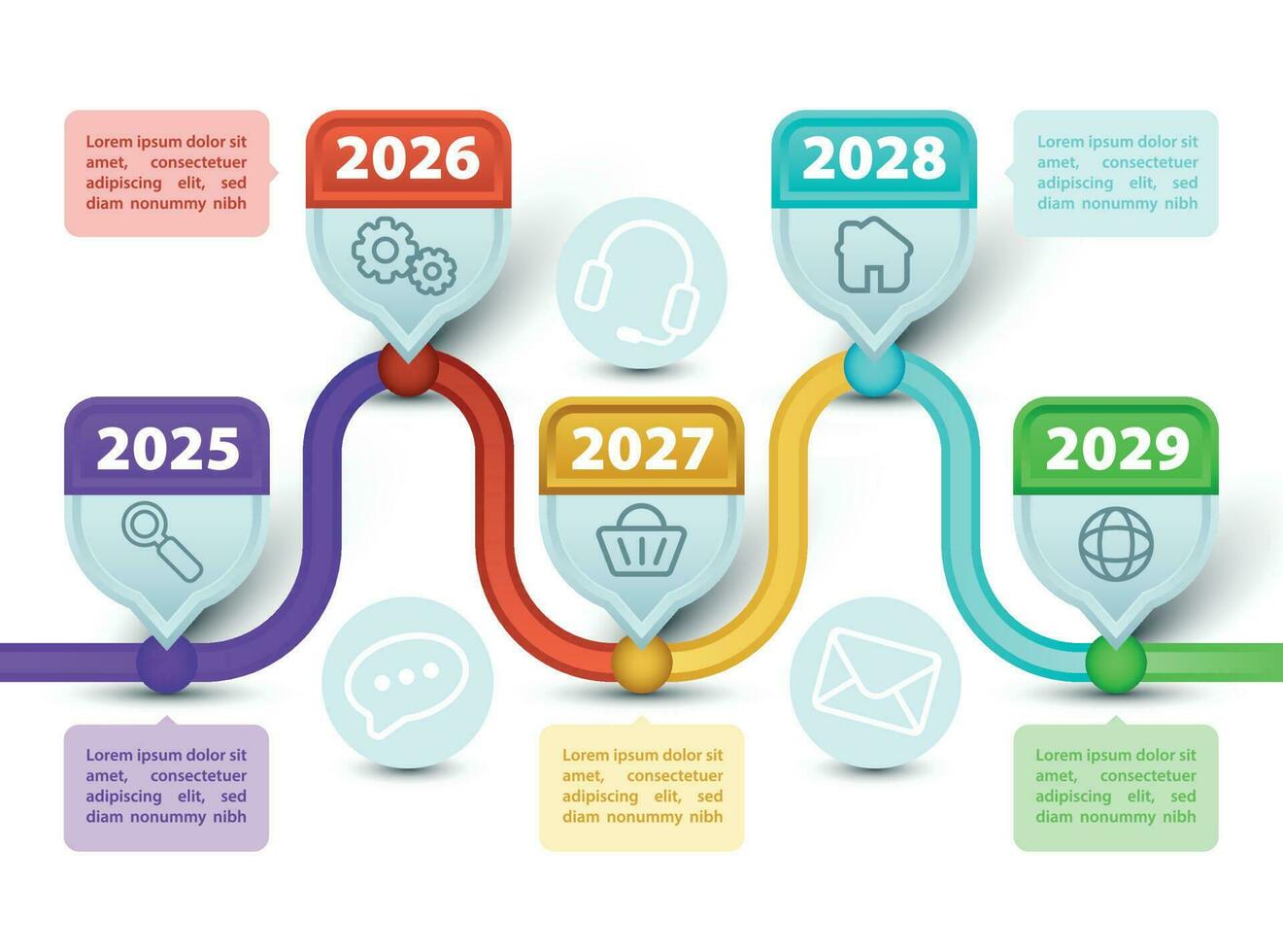 Linha do tempo infográfico o negócio modelo vetor