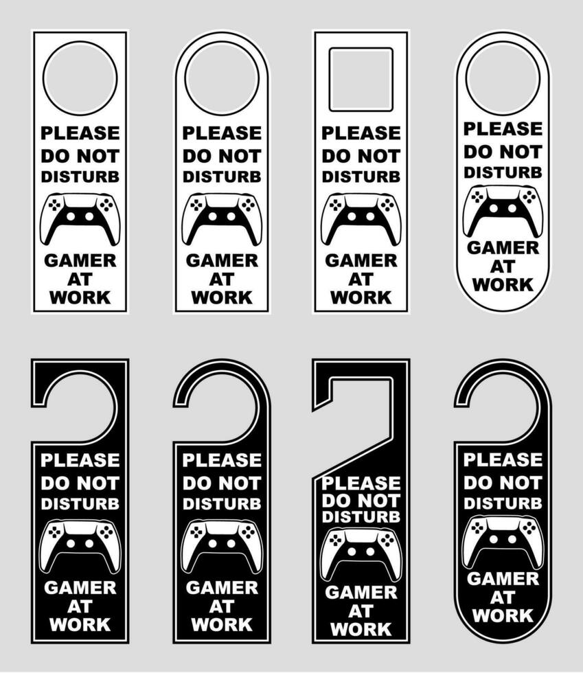 Faz não perturbar lidar com botão porta cabide Tag jogador dentro trabalhos sinalização etiquetas mão sinais cartão proibição vetor
