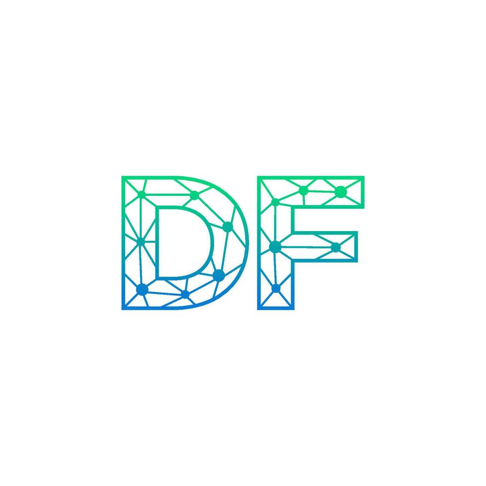 abstrato carta df logotipo Projeto com linha ponto conexão para tecnologia e digital o negócio empresa. vetor