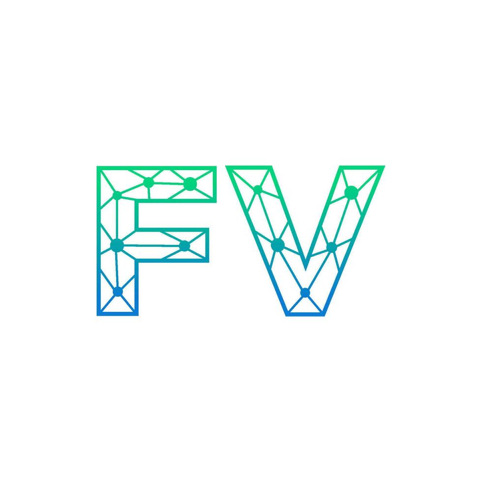 abstrato carta fv logotipo Projeto com linha ponto conexão para tecnologia e digital o negócio empresa. vetor