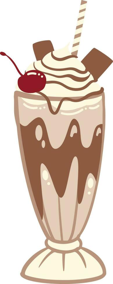 chocolate milkshake ilustração vetor