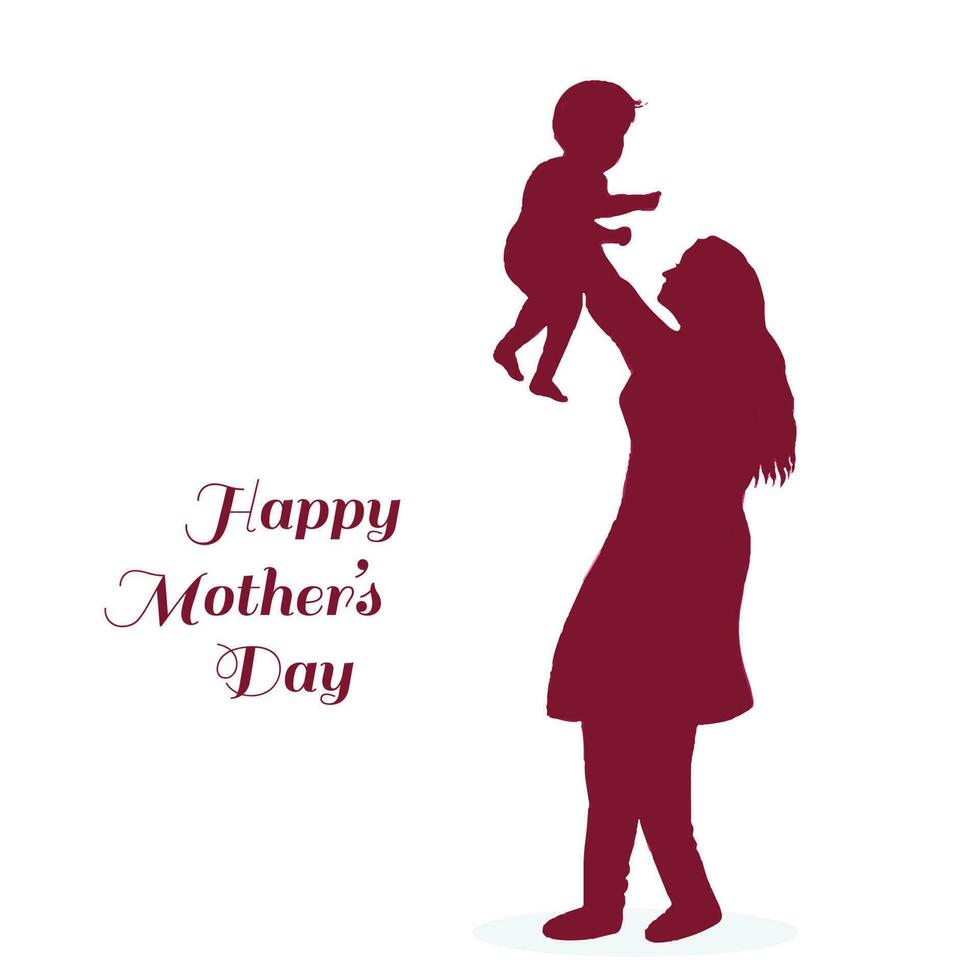 lindo mães dia para mulher e criança amor cumprimento cartão fundo vetor