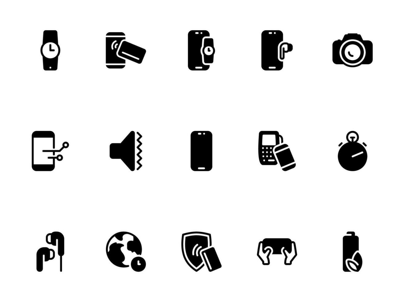 simples vetor ícone em uma tema célula telefone, características, útil dispositivos