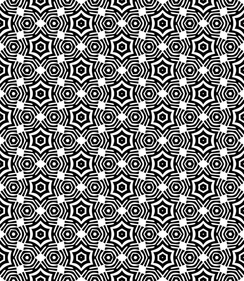 padrão abstrato sem emenda preto e branco. fundo e pano de fundo. design ornamental em tons de cinza. vetor