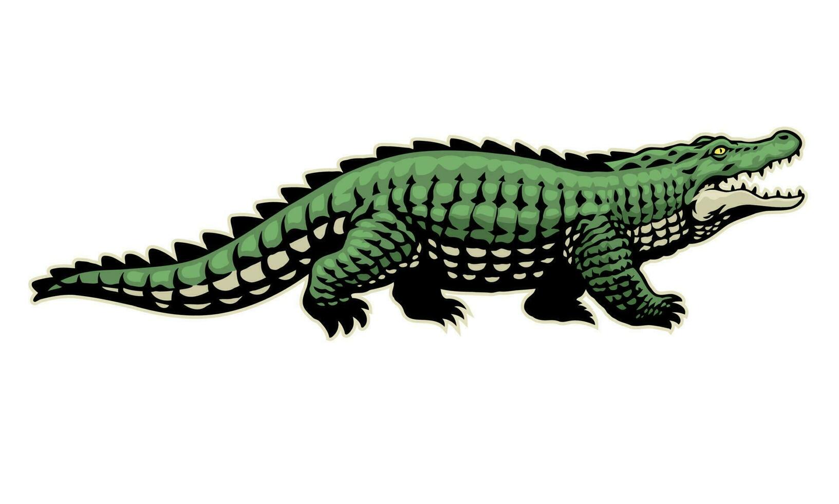 Bravo crocodilo dentro mão desenhando estilo vetor