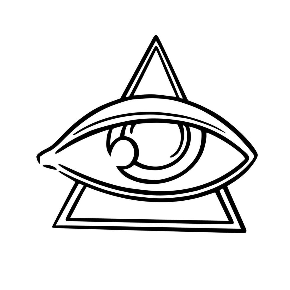 illuminati olho do livre pedreiro segredo sociedade. místico todos vendo terceiro olho dentro triângulo. vetor ilustração