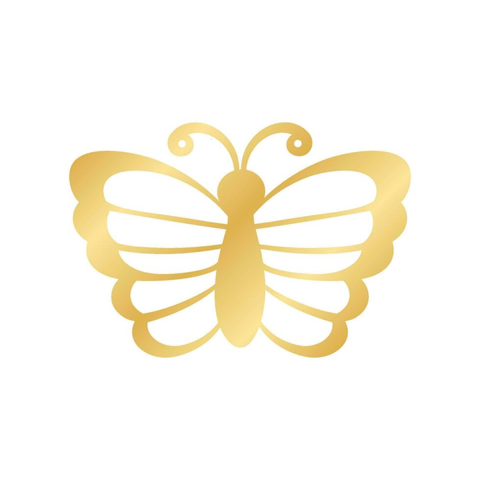 ouro borboleta logotipo. abstrato dourado borboleta silhueta ícone vetor ilustração.