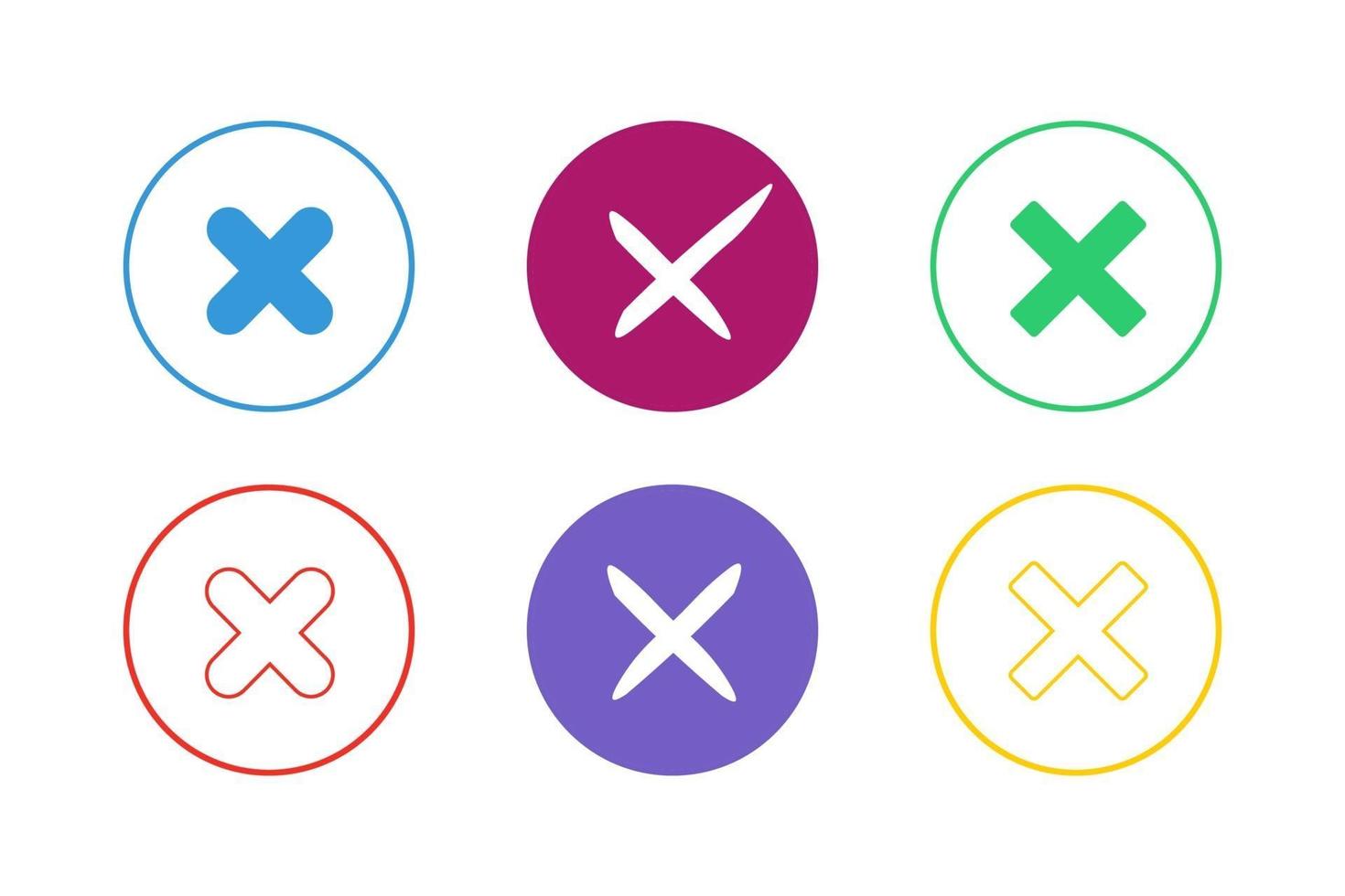 conjunto de ícones de multiplicação colorido vetor