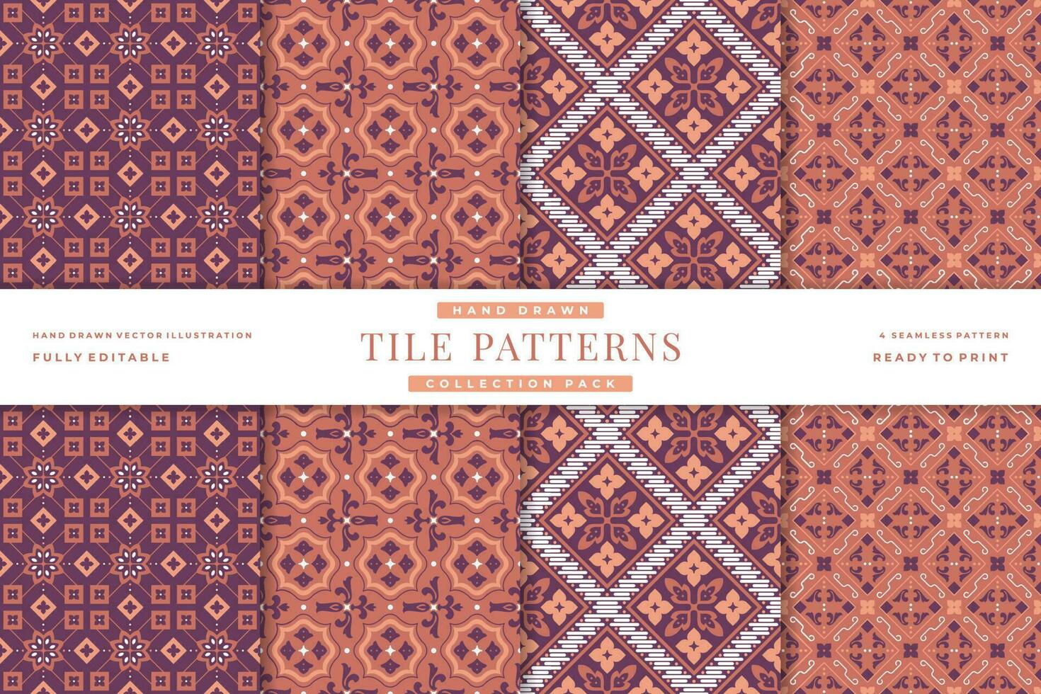 batik telha desatado padrões coleção vetor