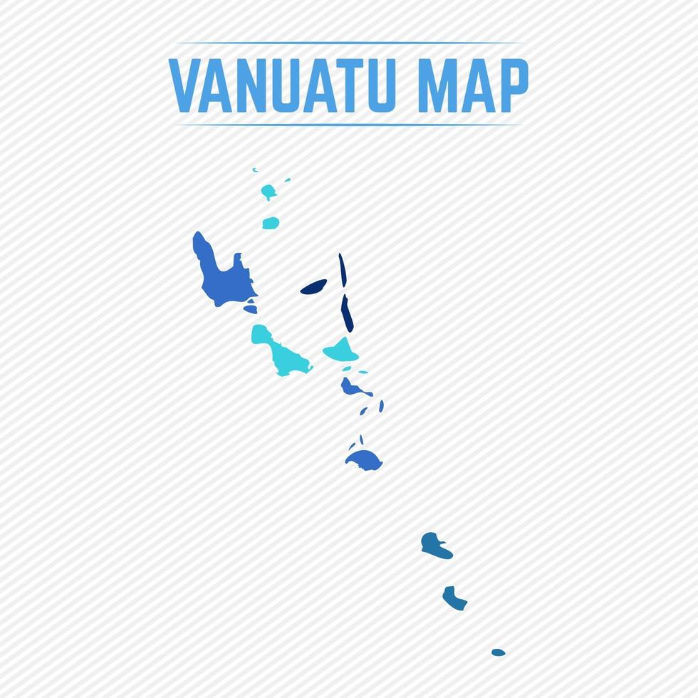 mapa detalhado de vanuatu com regiões vetor