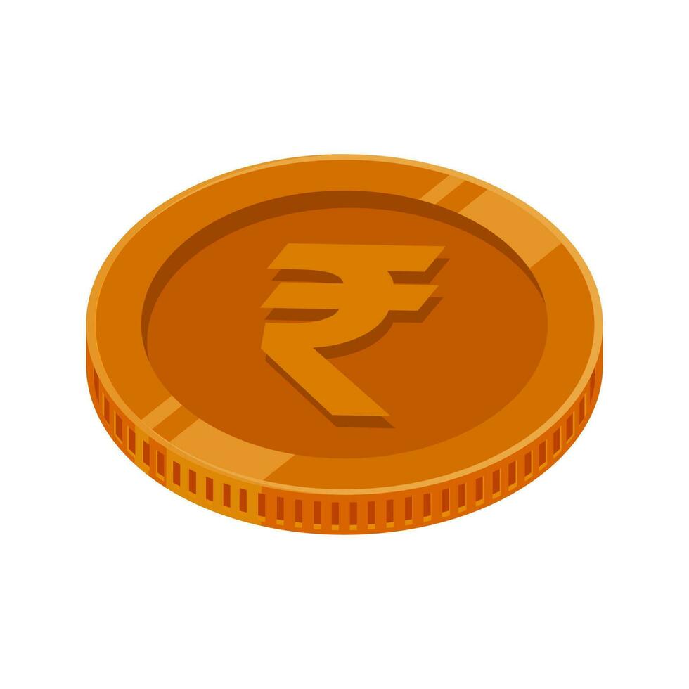rupia Índia moeda bronze dinheiro rupia cobre moeda símbolo vetor