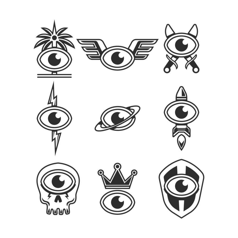 conjunto de logotipo do olho. ilustração vetorial vetor