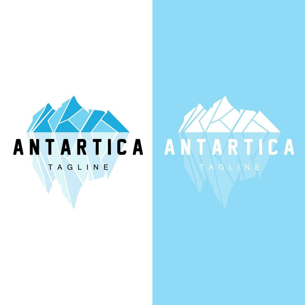 montanha logotipo, antártico iceberg logotipo projeto, natureza panorama vetor, produtos marca ilustração ícone vetor