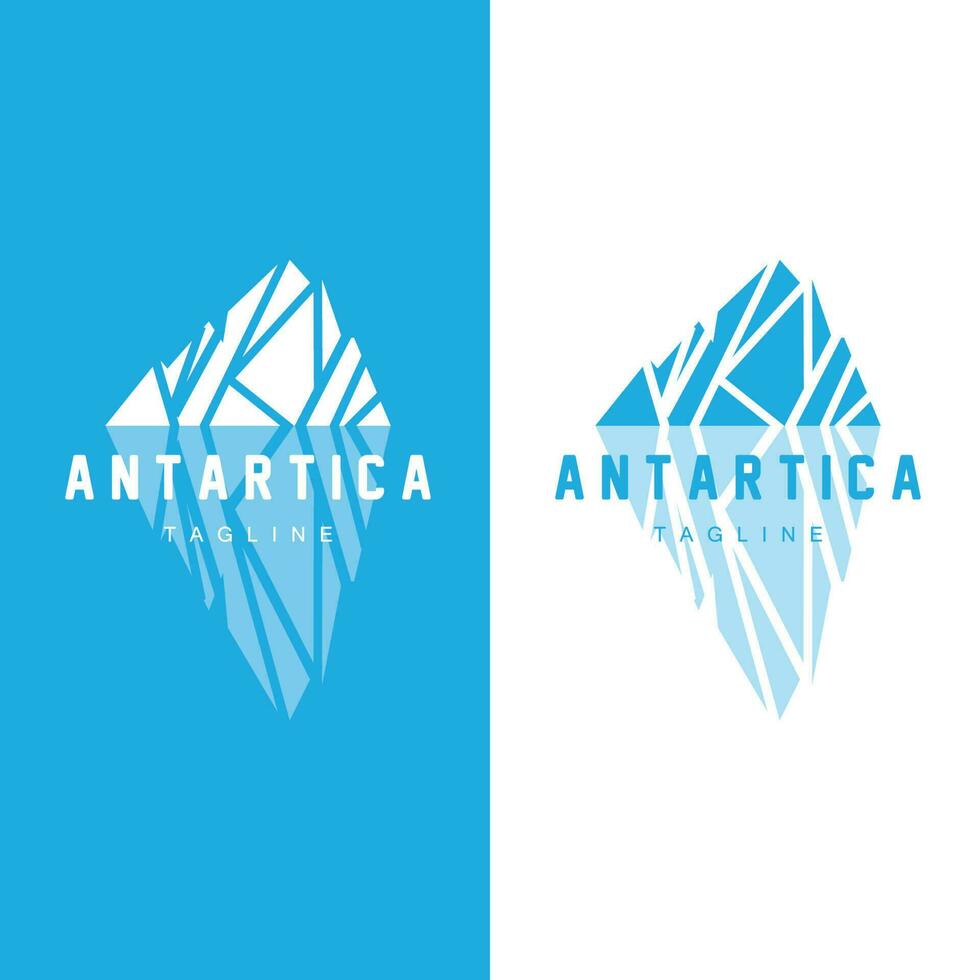 montanha logotipo, antártico iceberg logotipo projeto, natureza panorama vetor, produtos marca ilustração ícone vetor