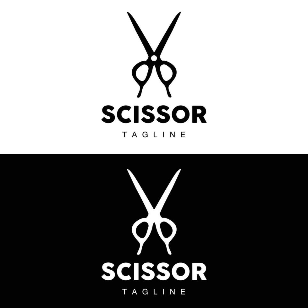 tesouras logotipo, corte Ferramentas vetor, barbearia navalha tesouras simples projeto, ilustração modelo ícone vetor